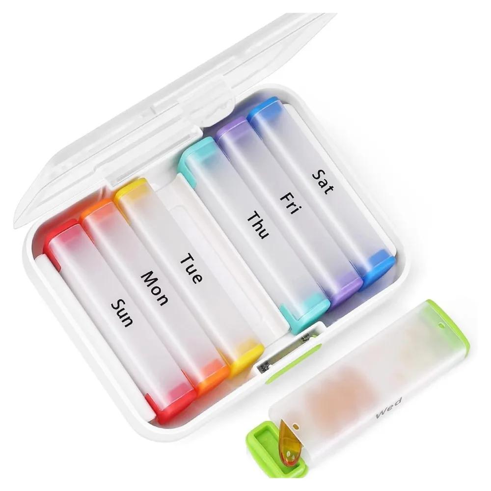 

New Hot Portable Weekly Premium Pill Cases Box Organizer Storage 2 Times A Day 14 Grids for Medicine Vitamin Supplements FishOil