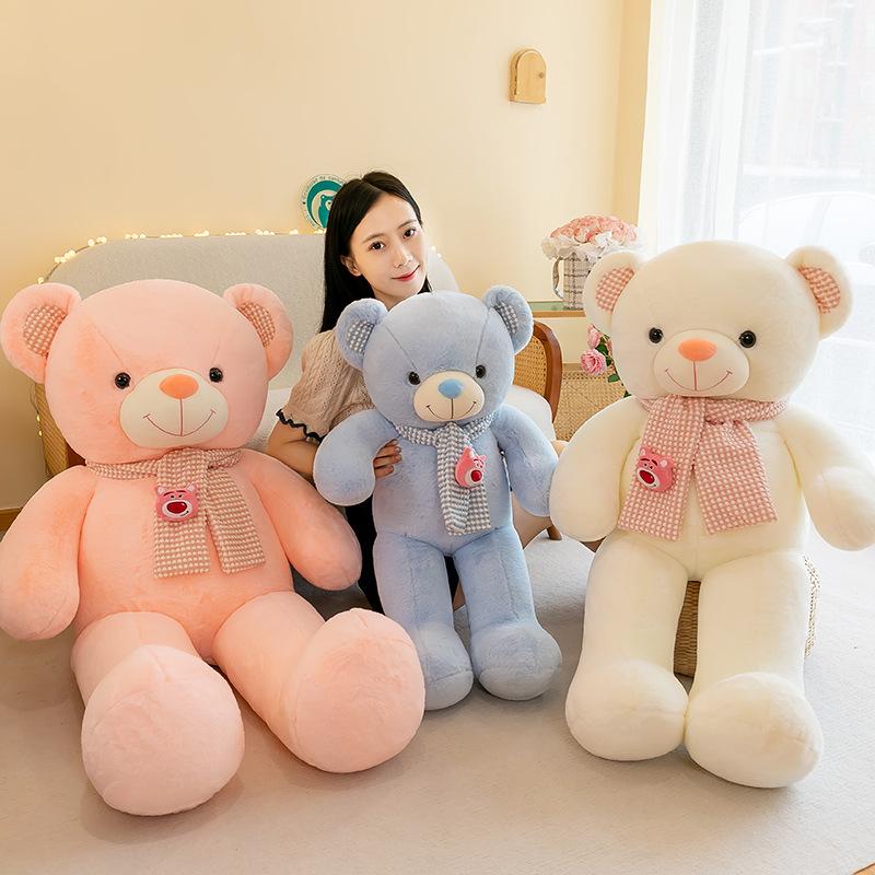 Large Scarf Teddy Bear Cuddle Bear Bed Sleeping Throw Pillow For Girl'S Valentine'S Day Birthday Gift