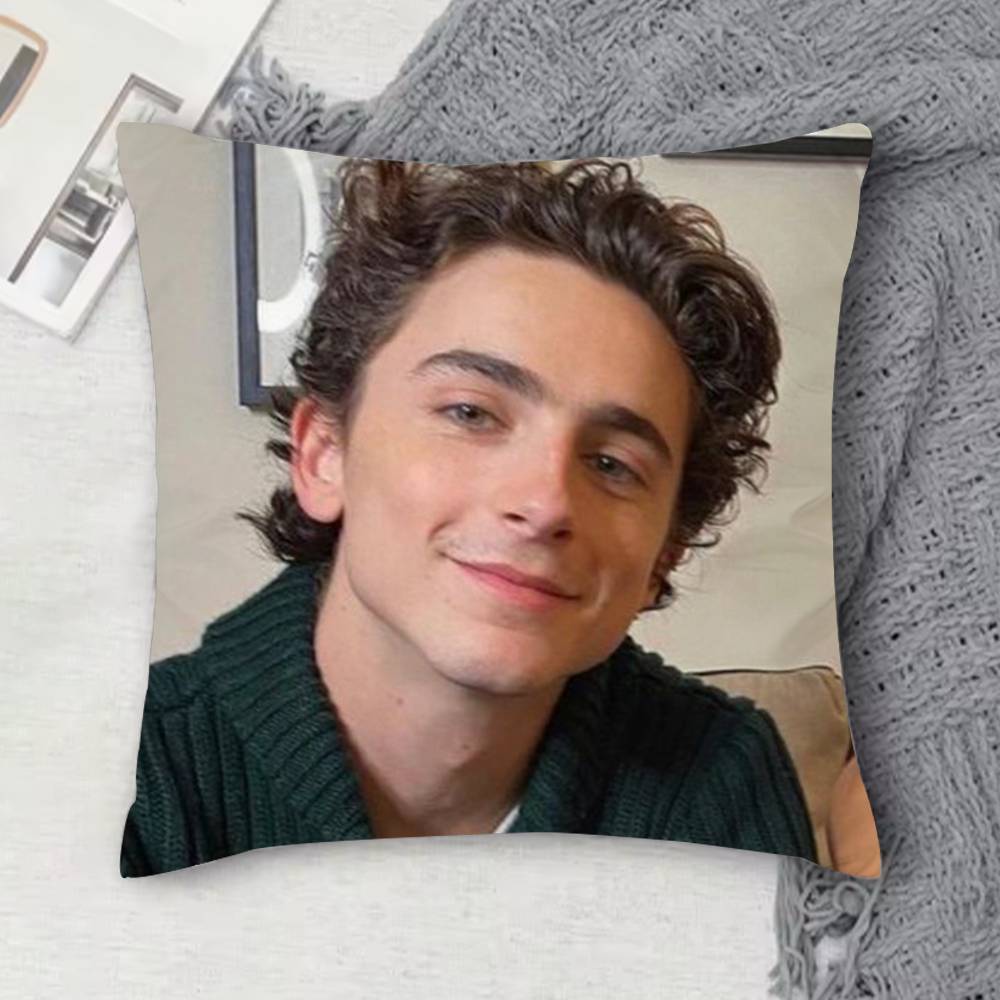 TTimothee Chalamet Doublesided Printed Square Decorative Cushion Cover for Sofa Living Room Home Decor