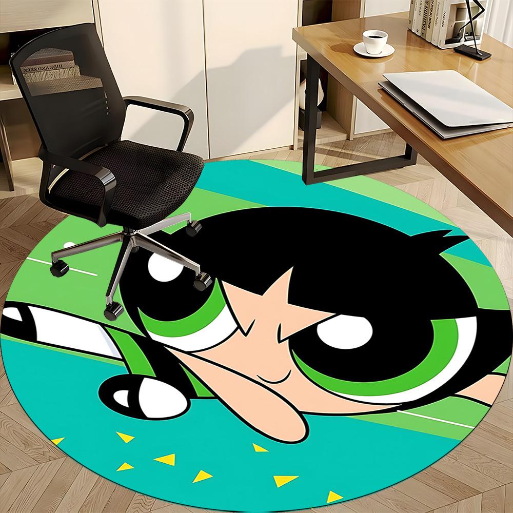 1pc Powerpuff Girls Blossom Office Round Area Rug, Under Office Chairs Bedroom Living Room Home Decor  a1022124