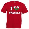 I Love Heart Swansea Wales Adults Mens T Shirt 12 Colours Size S 3XL