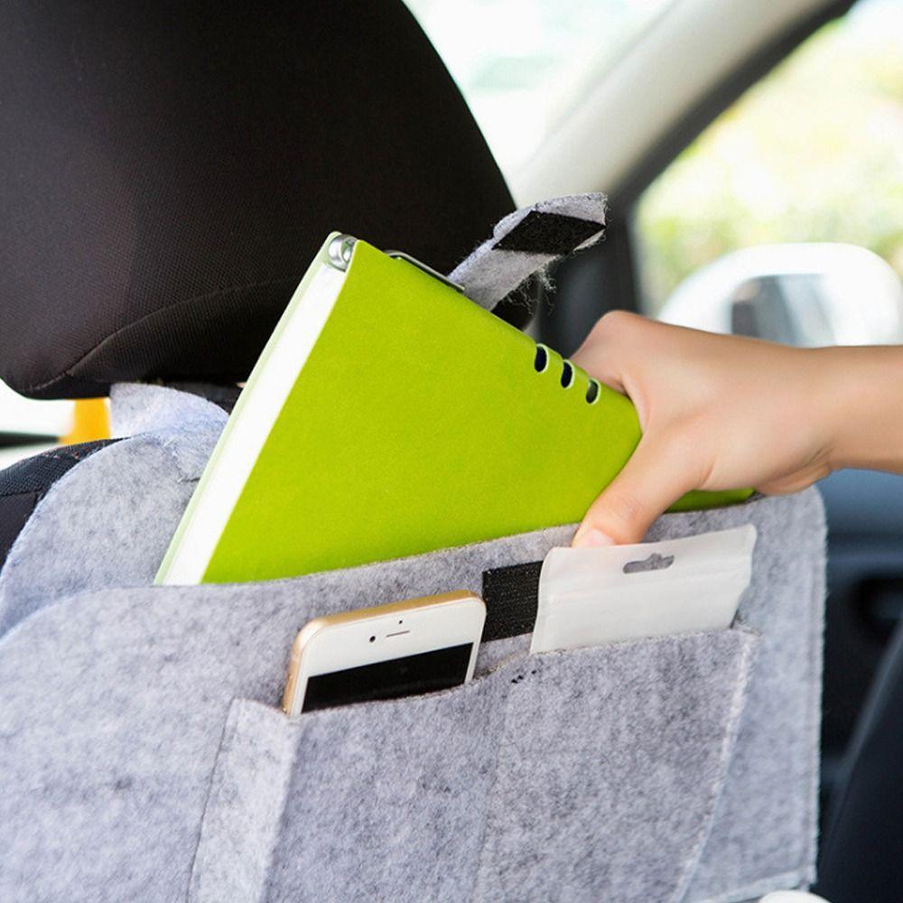 Multi-functional Car Rear Seat Storage Bags Felt Anti-kick Pad Durable Storage Pockets  Universal