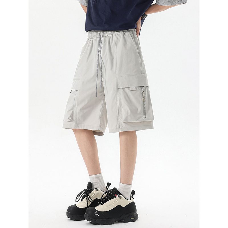 Wassup Trendy Summer Retro Multi-Pocket Cargo Shorts Men's Street Style Loose Versatile Sports Shorts