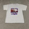London Union Jack British Flag Graphic T-Shirt Men 2XL Grey Patriotic Streetwear