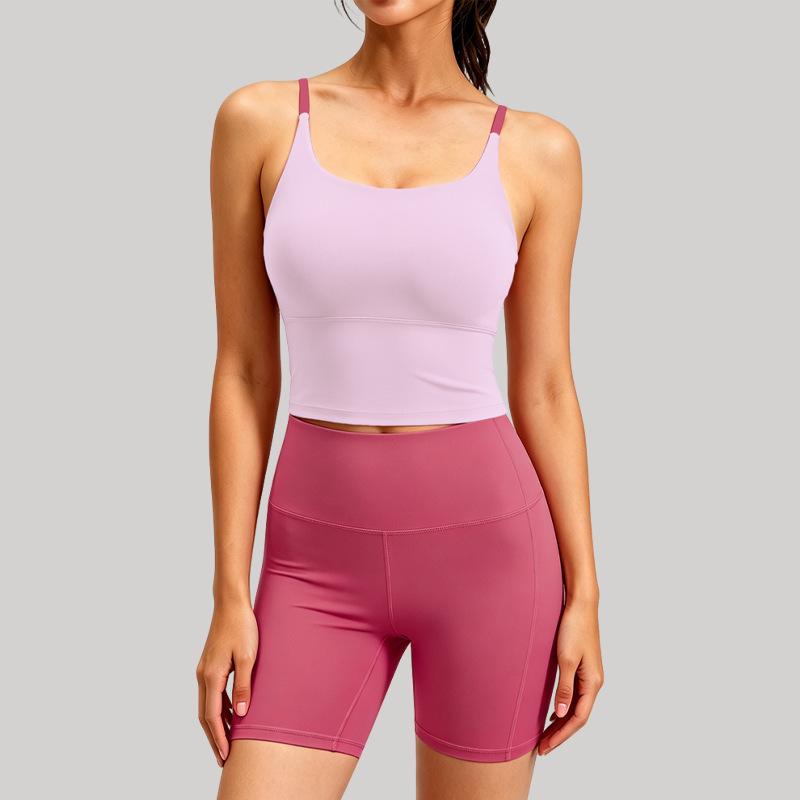 Women's Seamless Yoga Suit Set: Nude Feel Tank Top with Chest Pads & Butt-Lifting Running Leggings