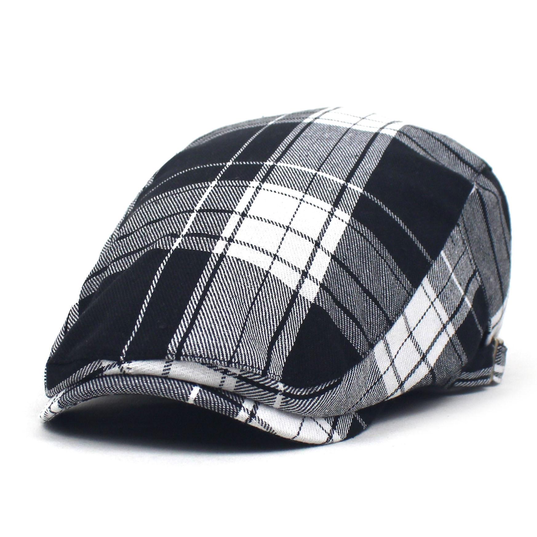 

Кепка с утиным язычком, женский повседневный тонкий берет, британский стиль, кепка с короткими полями, мужская кепка с загнутыми полями, передняя кепка M（56-58cm） чёрный