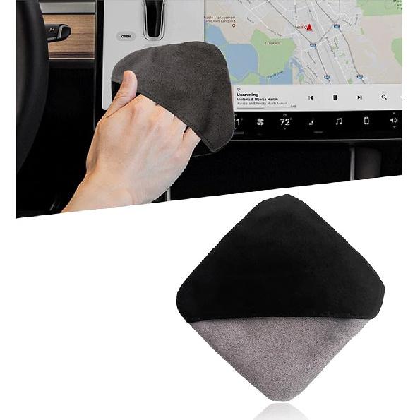 Car Screen Cleaner, 4.72×3.93" Triangle Microfiber Auto Screen Cleaning Pad, Foldable Touch Screen Cleaner Cloth for Vehicle Dashboard LCD Display,