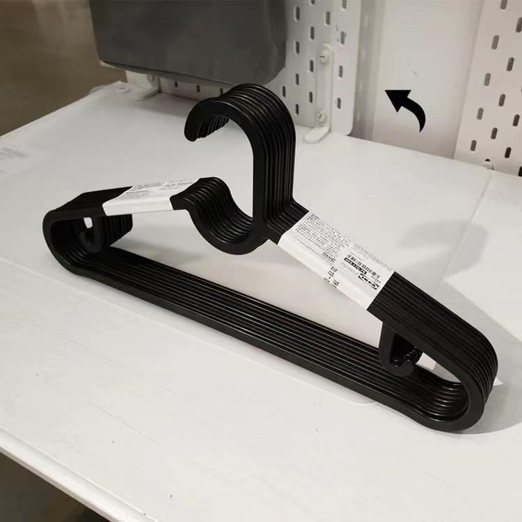 10-Pack Black & White Non-Slip Hangers for Clothing Stores & Homes