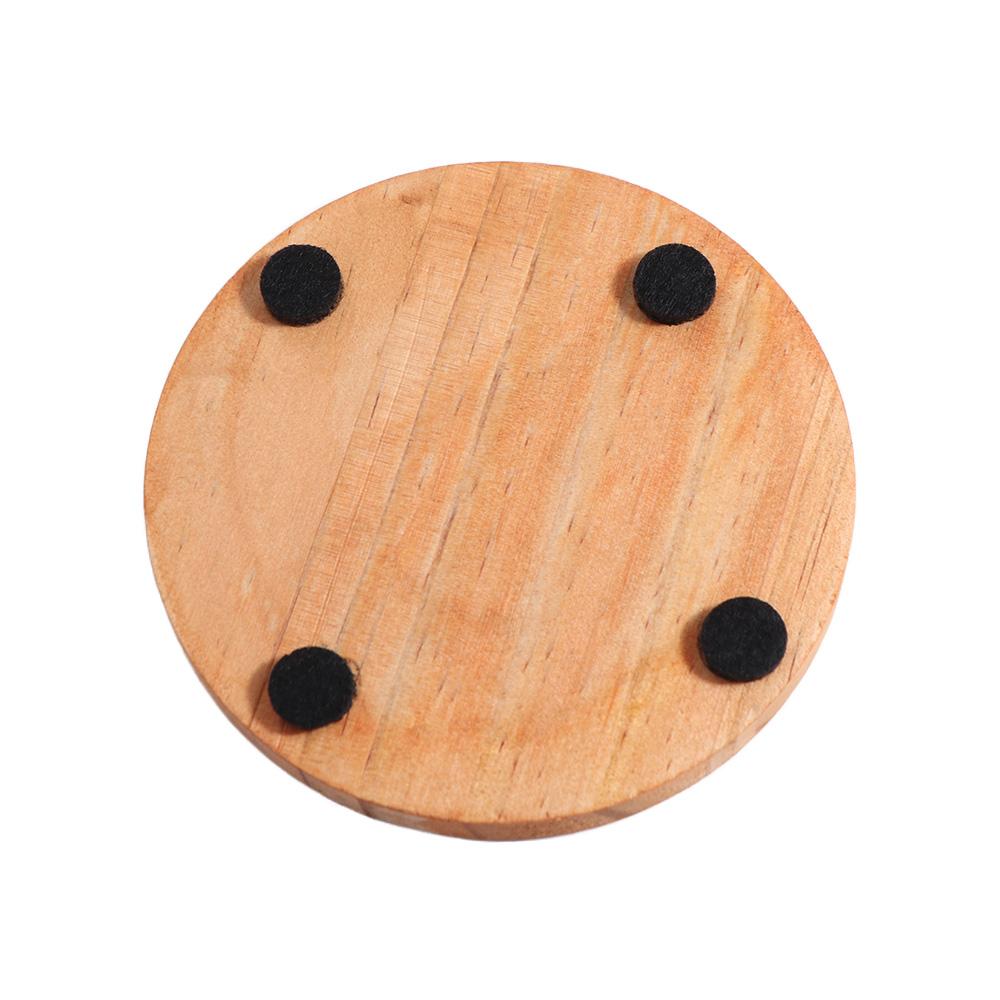 Drink Absorbent Wood Coasters Heat Resistant Wooden Drink Placemats Felt Wooden Tea Mat  Office