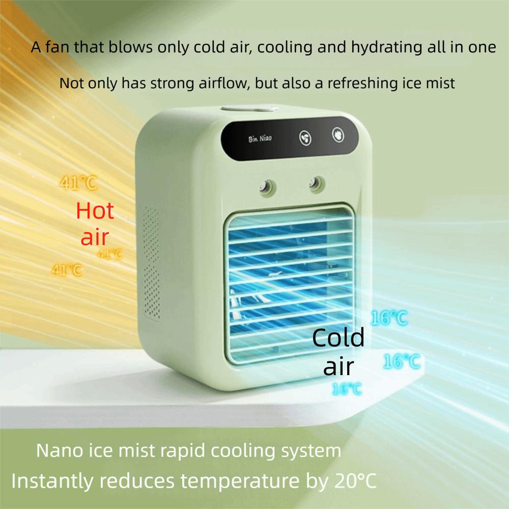 Dual Spray Portable Air Conditioner Ultrasonic Atomization Electric Fan USB Air Cooler  Desktop Use