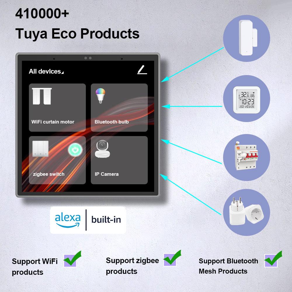 Graffiti Smart Home 4\" Control Screen with Zigbee Gateway & Alexa Speaker