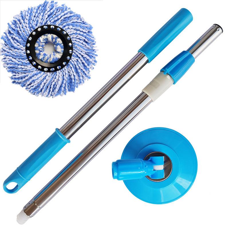 Rotating Mop With Telescopic Steel Pole And Microfiber Cloth For Floor Scrubbing