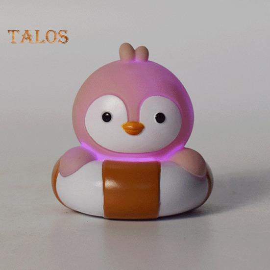 4-teiliges Badespielzeug mit LED-Beleuchtung, für Schwimmen, Wasser, weicher Gummi, Induktion, leuchtender Pinguin, Dinosaurier, Spaß, Glühen, rutschfest, leicht zu greifen, Kinder spielen lustig