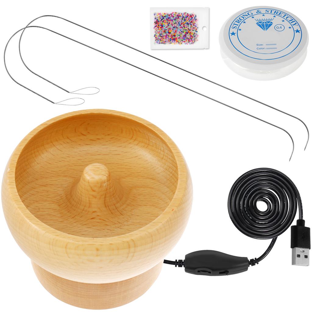 Electric Bead Spinner USB Powered Spin Beading Bowl Adjustable Direction Spin Bead Loader for Bracelets Necklace Jewelry Making