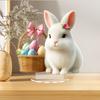 2D Flat Acrylic Cute Rabbit Holding Flower Basket Decoration, Indoor and Outdoor Decoration - No Battery/electricity Required, Free Day Decoration, S