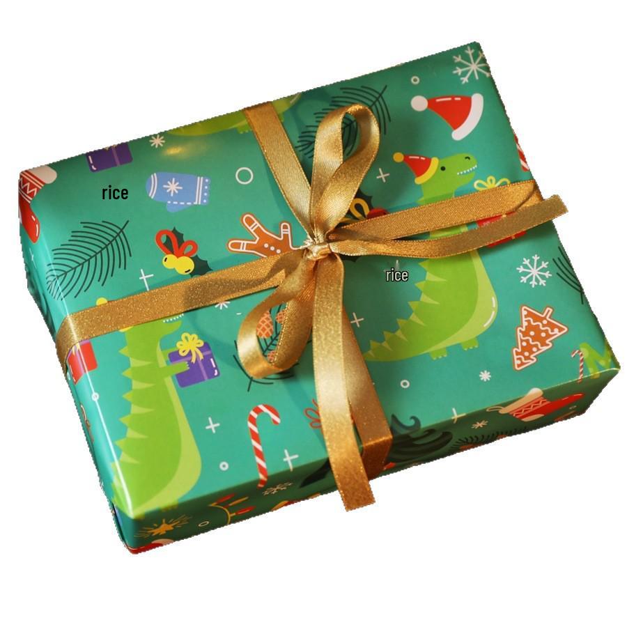 Children's Christmas Toy Wrapping Paper with Cartoon Gift Boxes and Handmade Paper Shoe Box for Holiday Celebrations
