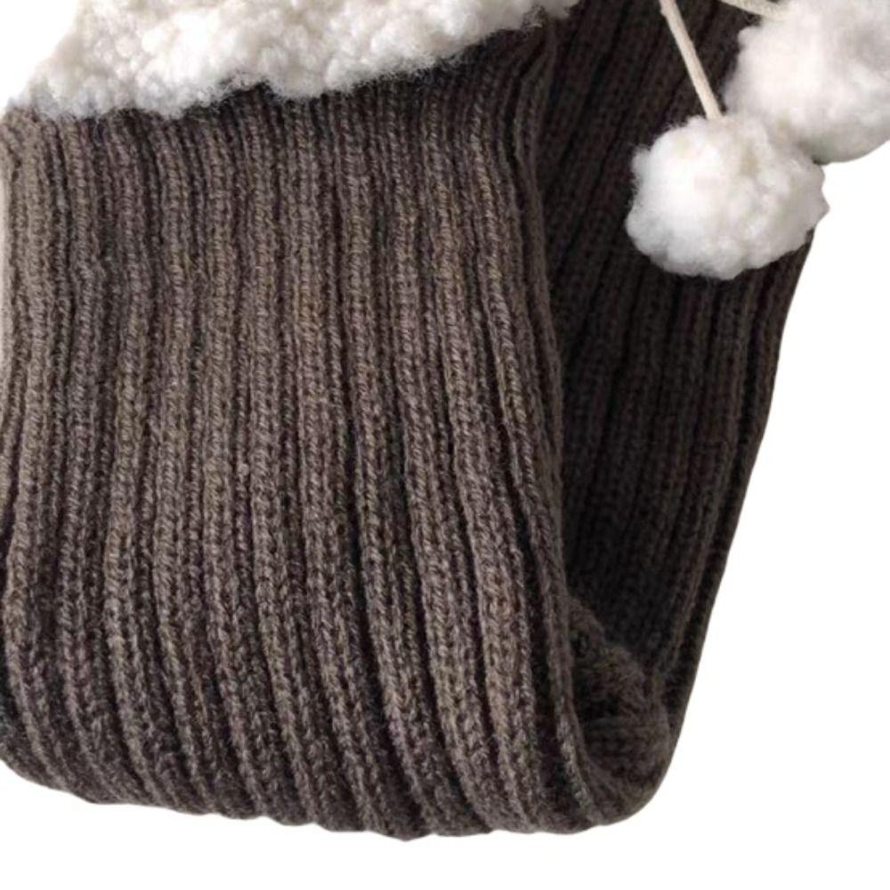 Lamb Wool Knitted Leg Warmers Furball Leg Cover Unique Ruffle Socks Winter