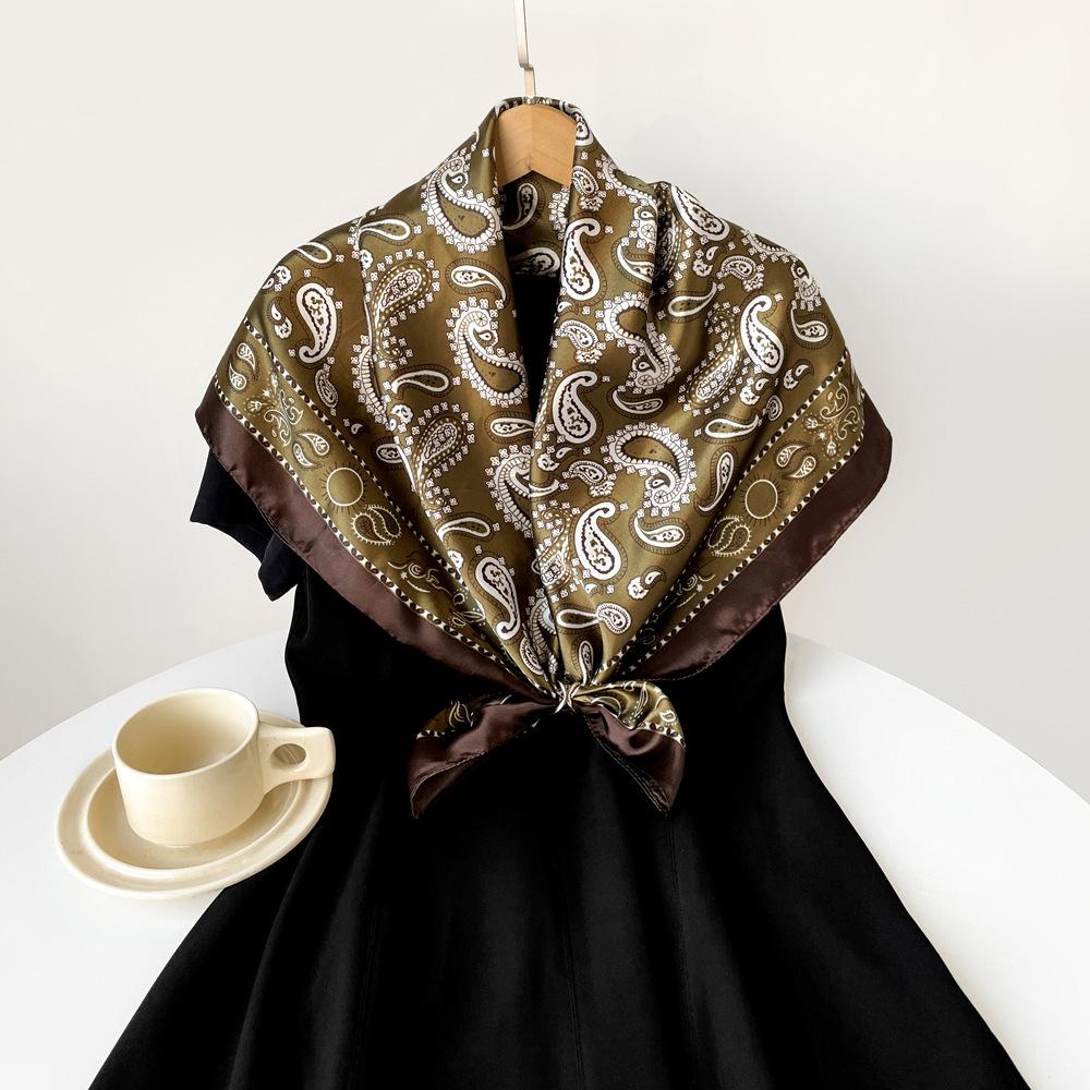 New Silk Scarf Ladies Cashew Printed Wrap Scarf Satin Scarf Satin Scarf Satin Large Square Scarf Shawl