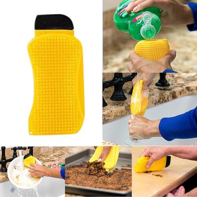 3In1 Sponge  Silicone Cleaning Brush Multi-Function Kitchen Silicone Sponge