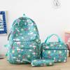 Women's Backpack Three-Piece Set Rainbow Print Student Schoolbag Large Capacity Backpack
