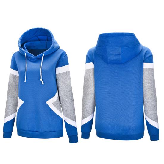 Fashion Unisex Color Block Long Sleeve Drawstring Hooded Sweatshirt Warm Hoodie
