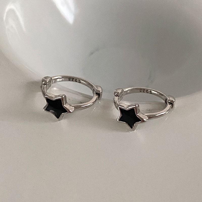 Korean Style Elegant Heart & Star Hoop Earrings for Women - Retro Fashion