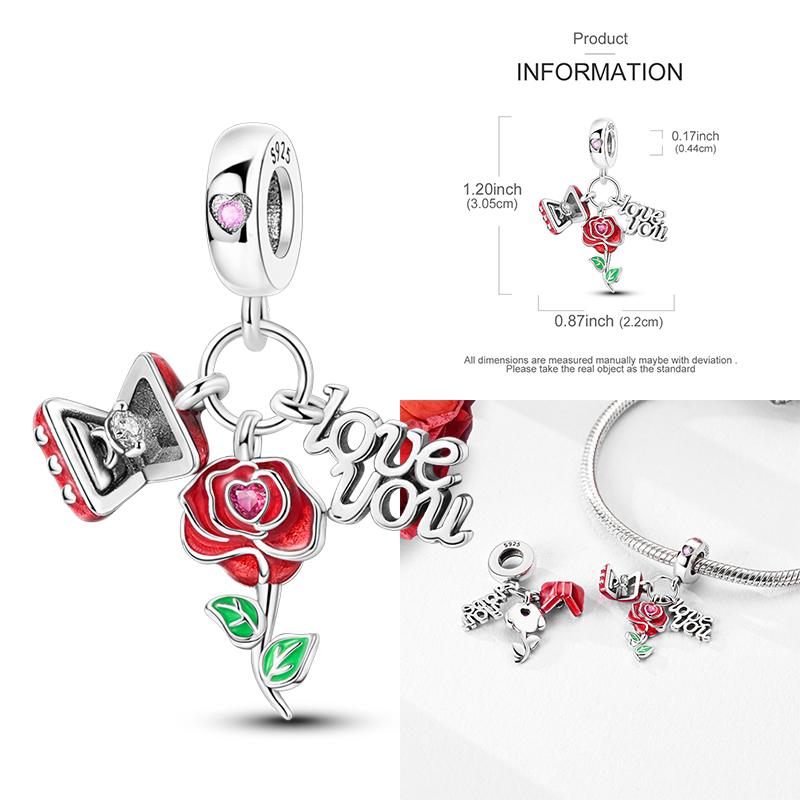 Copper Boy Girl Couple Lovers Beads Charms Zirconium Dangle Fit Original Bracelet Charms Jewelry Women Diy
