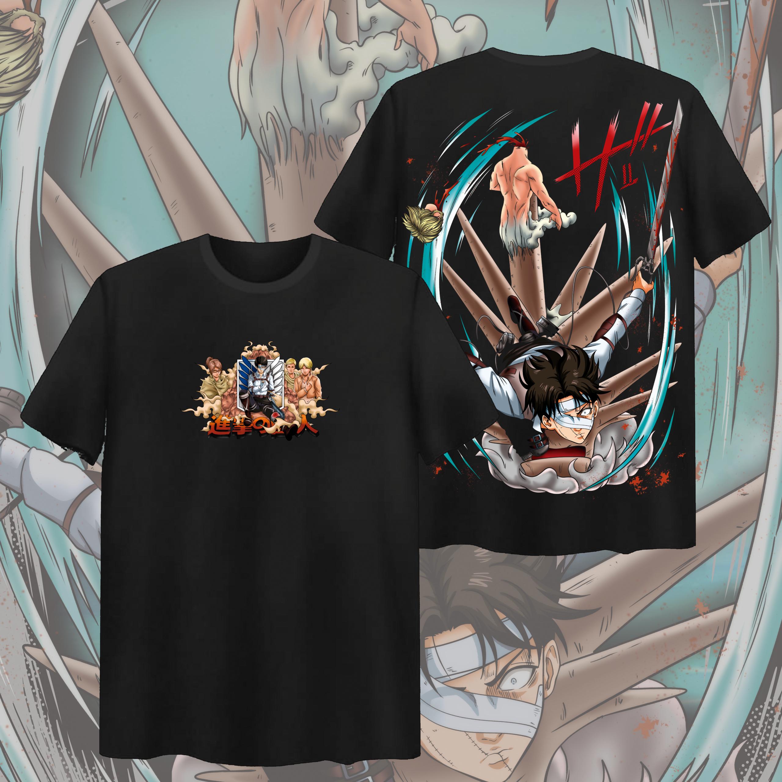 Japanese Anime Unisexs Tshirt Camiseta Shingeki no Kyojin Levi Graphic Print Tshirt Unisex 2026 Summer Short Sleeve Fashion Tees XL