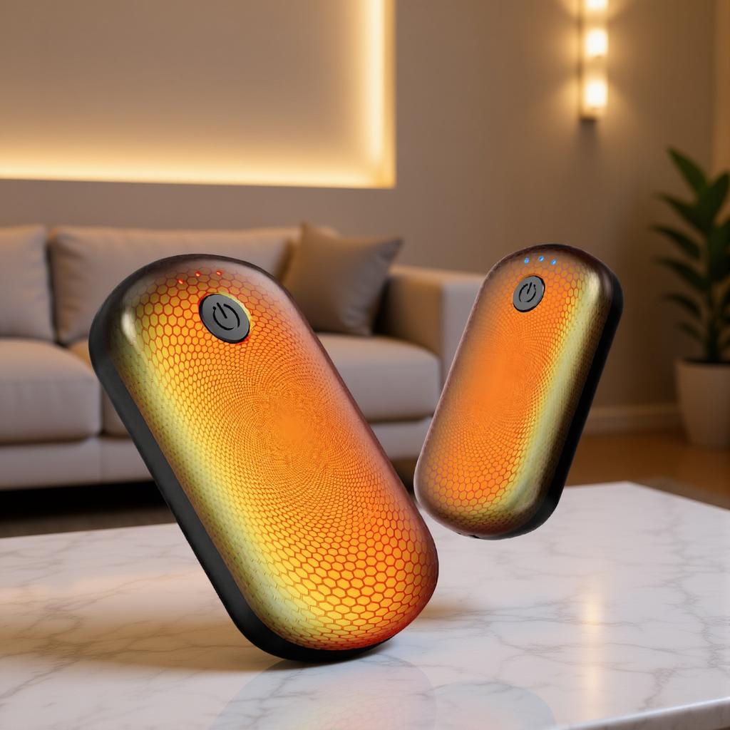 Rechargeable Hand Warmer With Graphene Heating 2 Pcs Set 3 Temperature Settings Portable Long Lasting Battery For Winter Outdoor