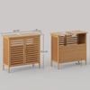 Bathroom Bamboo Under Sink Cabinet Under Basin Cabinet 2 Doors 66 X 29 X 61.5 Cm