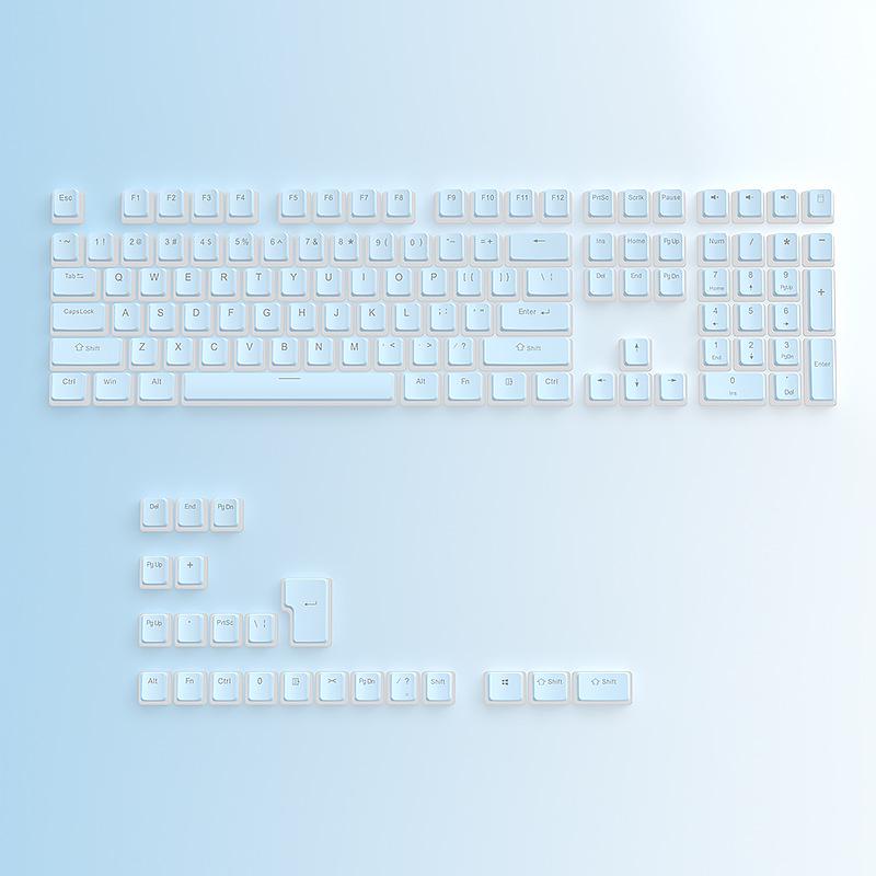 Double Skin Milk Pudding Mechanical Keyboard Keycaps, Luminous OEM Height, 130-Key Full Set