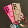 New Matte Translucent With Lanyard Shockproof Magnetic Cover for Samsung Galaxy S25 Edge S24 S23 Ultra Plus S24FE Magsafe Case