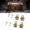 4 Set Treasure Chest Padlock   Metal Diary Book Jewelry Box Decorative Lock with Key S007 Five Pointed Star Shaped