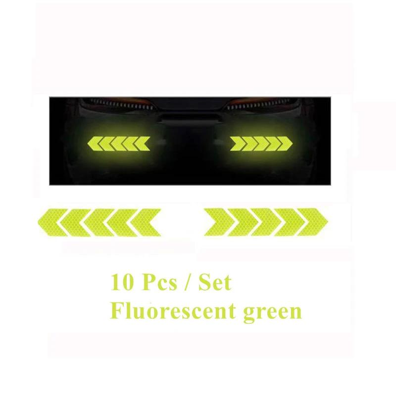4/20pcs Car Reflective Arrow Sticker Safety Warning Sticker for Car Bumper Trunk Reflector Hazard Tape Car Styling Luminous Film