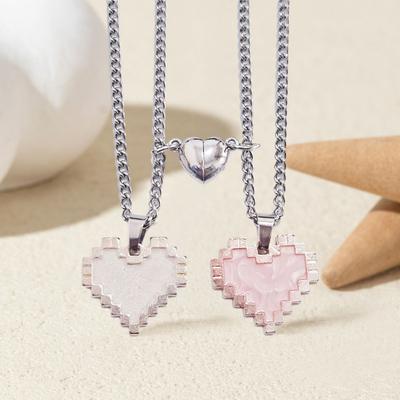 2 ks Párový náhrdelník Srdíčko Magnetické přitahování Lesklý povrch Náhrdelník Den svatého Valentýna Výročí Šperky Dárek