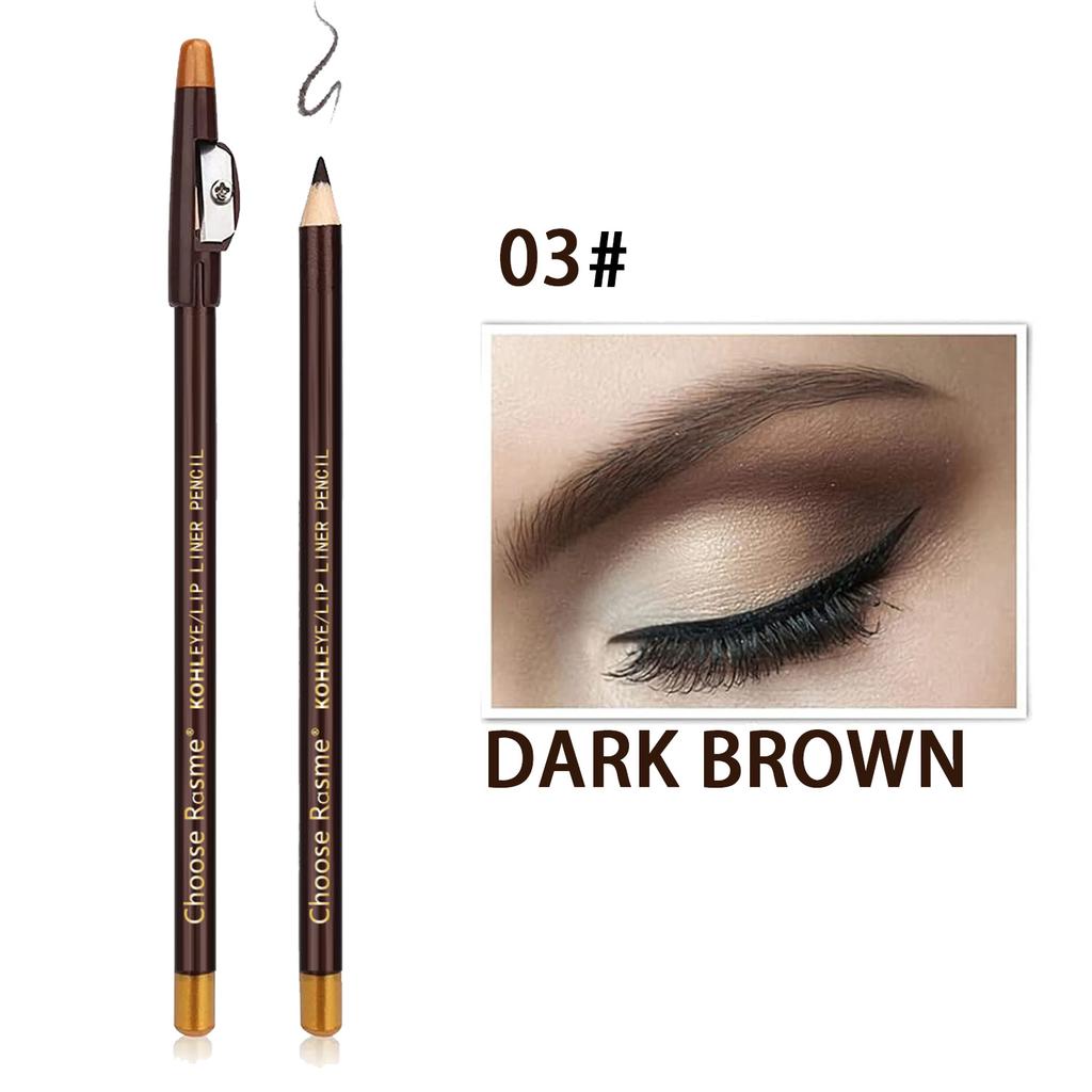 12pcs Eyebrow Pencil Eyeliner lip pencil Natural makeup Long-lasting Black dark coffee light coffee with pencil sharpener