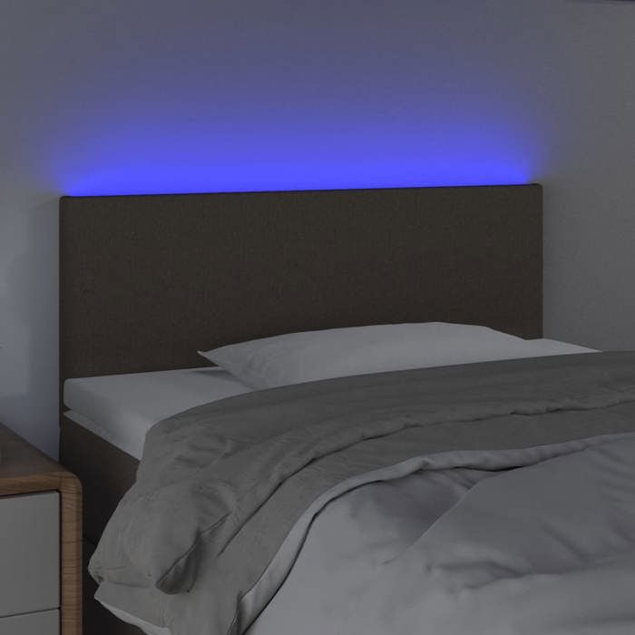 VidaXL Tête de Lit à LED Meuble de Chambre à Coucher Accessoire de Lit Simple Tête de Cadre de Lit Intérieur Taupe 3121310