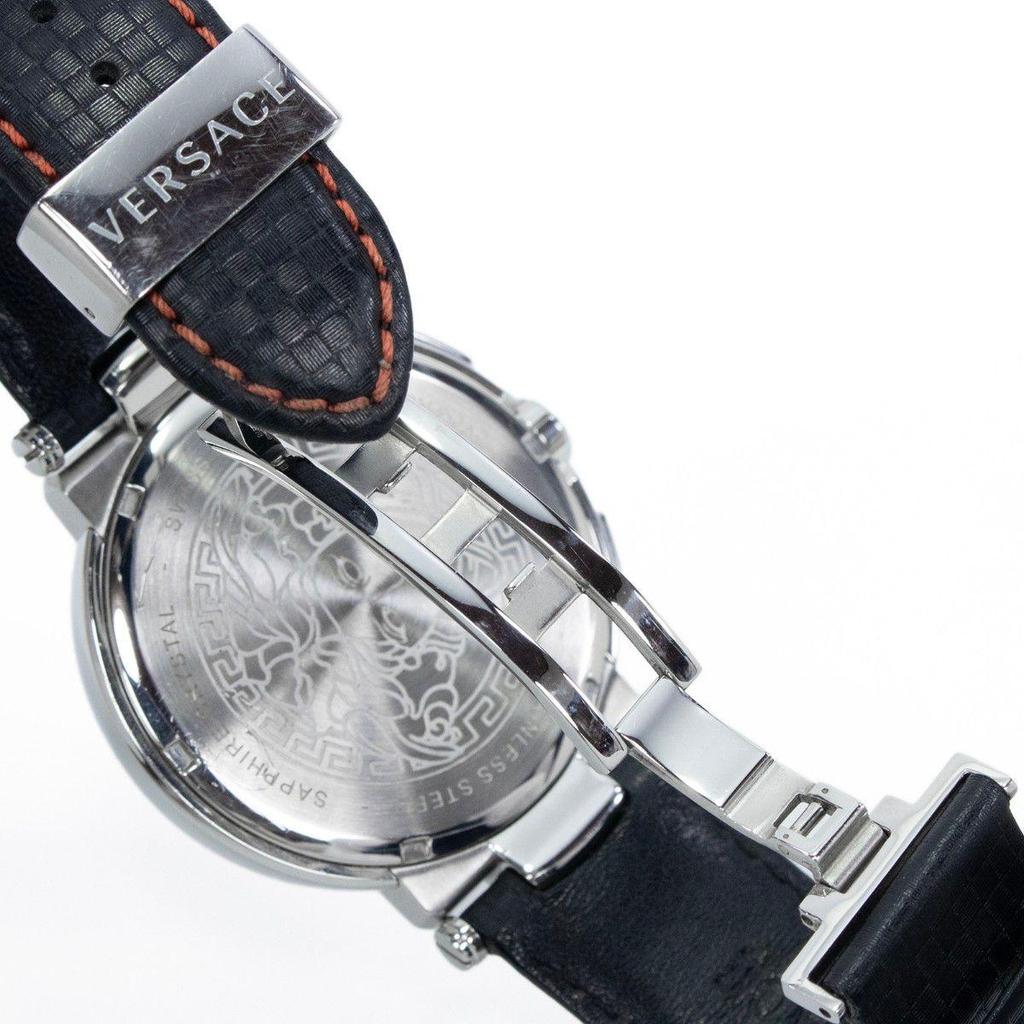Used Versace Watch Men's Mystic Sports VFG040013 Black Chronograph Medusa Logo Mark Brand Beautiful
