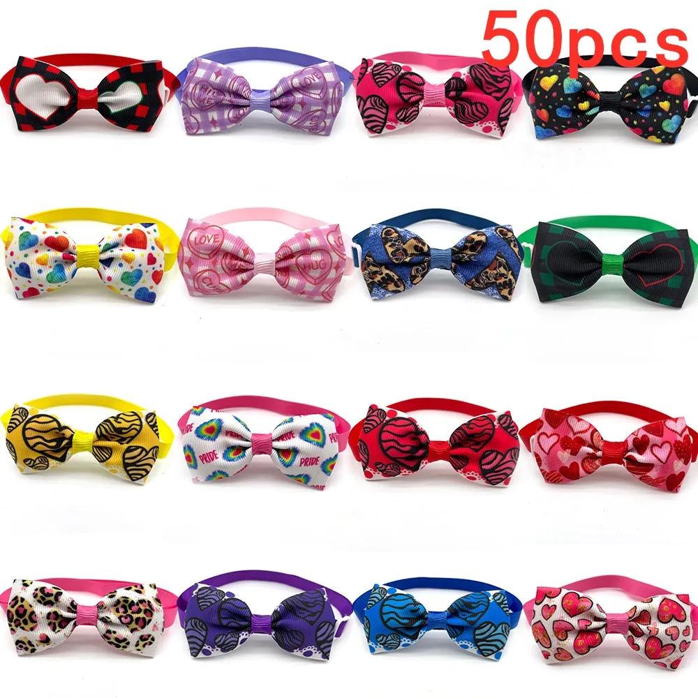 50/100pcs Valentine s Day Pet Dog Bow Tie Accessories Pet Supplies Small Dog Cat Bowtie Collar Puppy Accessories for Small Dog