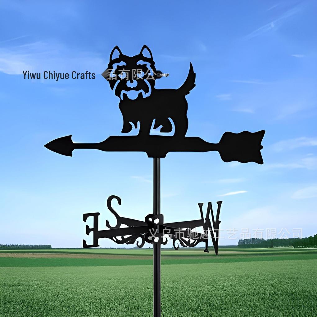 Weather Vane Ornament: Outdoor Wrought Iron Spray-Painted Roof Decoration Metal Craft