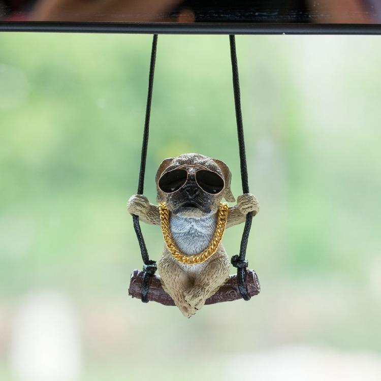 Cute Dog Car Rearview Mirror Ornaments Hanging Pendants Keychain Accessories