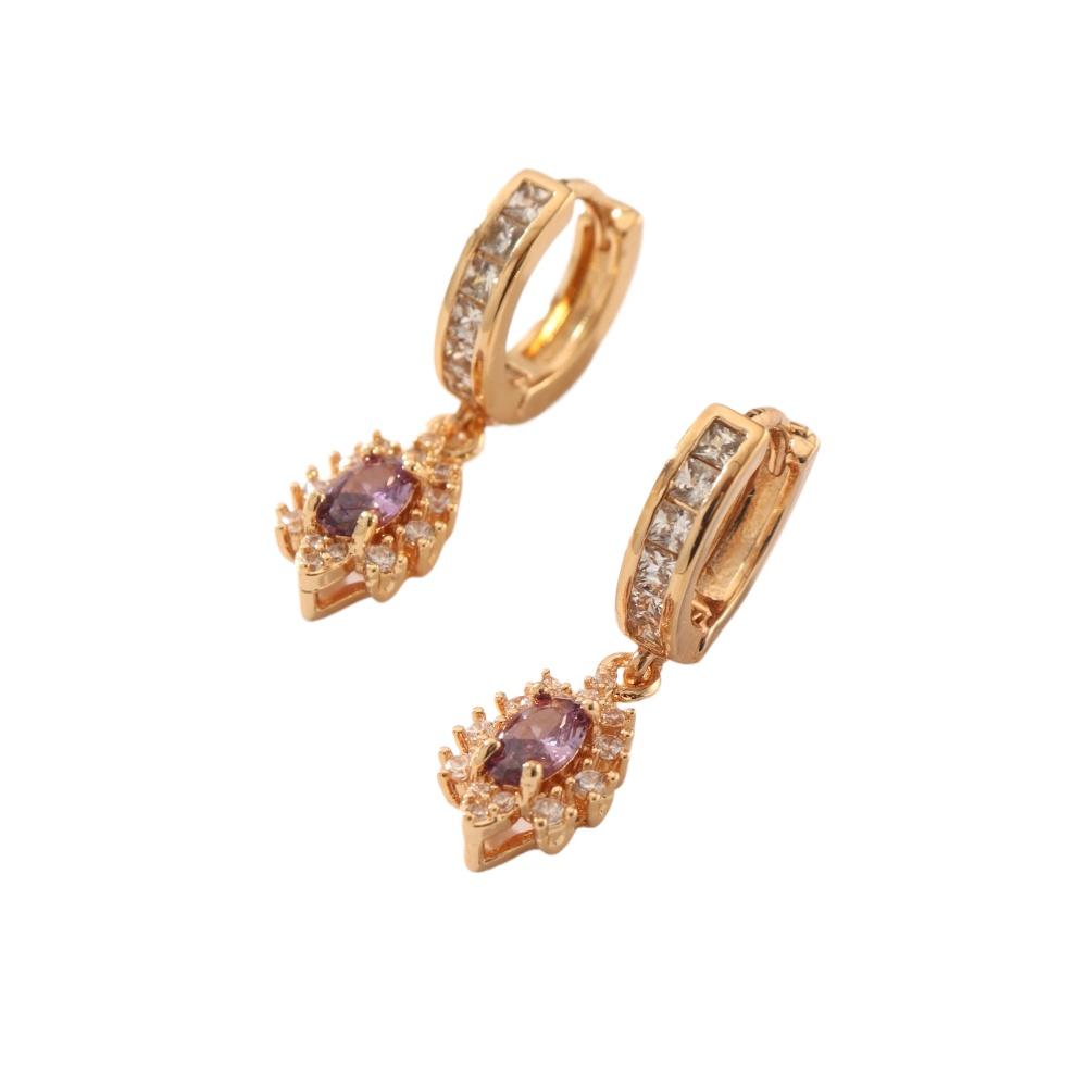 1 Pair Fashion Geometric Shapes Dangle Earrings for Women Cubic Zirconia Jewelry Wedding Party Accessories