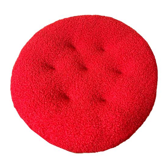 Seat Cushion Round Futon Design Furry Short Plush Surface Extra Thick Chair Floor Cushion Anti-Slip Design Solid Color Chair Cushion