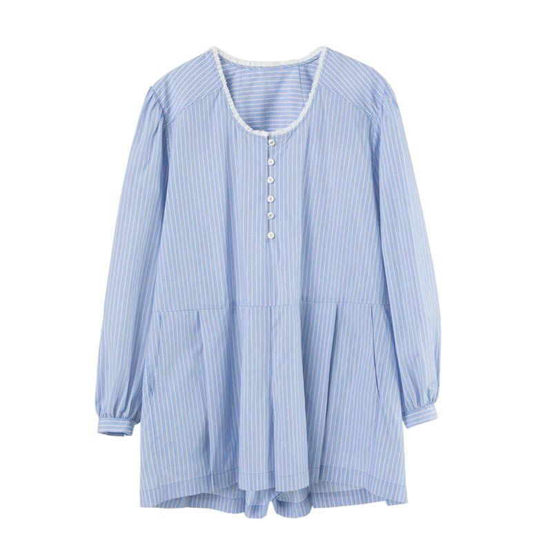 

Oni Ins Spring round Collar, Blue Pinstripe Lace Blue Stripe S