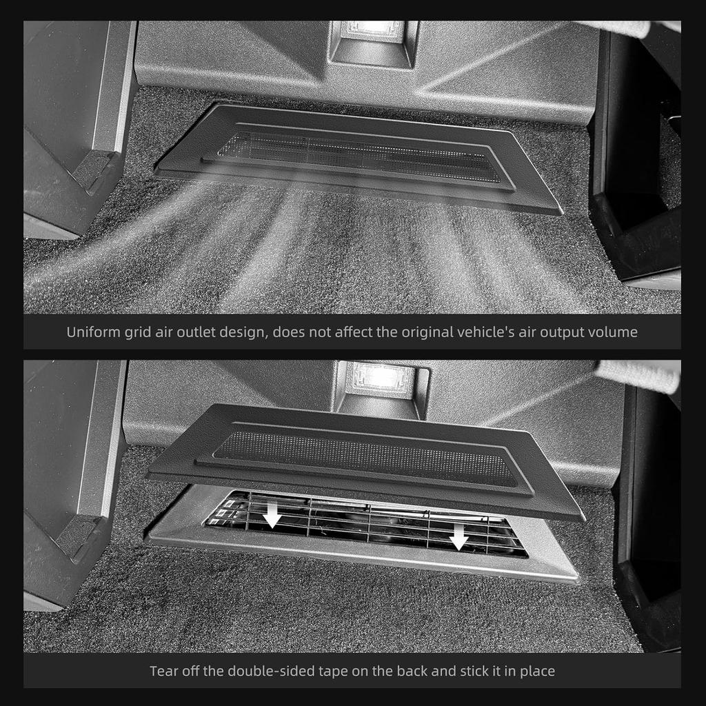 LUCKEASY 2Pcs Backseat Air Vent Cover for Tesla Cybertruck 2024 2025 2026 Air Flow Vent Grille Protection Rear Seat Floor Air Condition Outlet for