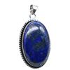 Lapis Lazuli Natural Gemstone Antique Silver Plated Pendant 2.25" J 1030