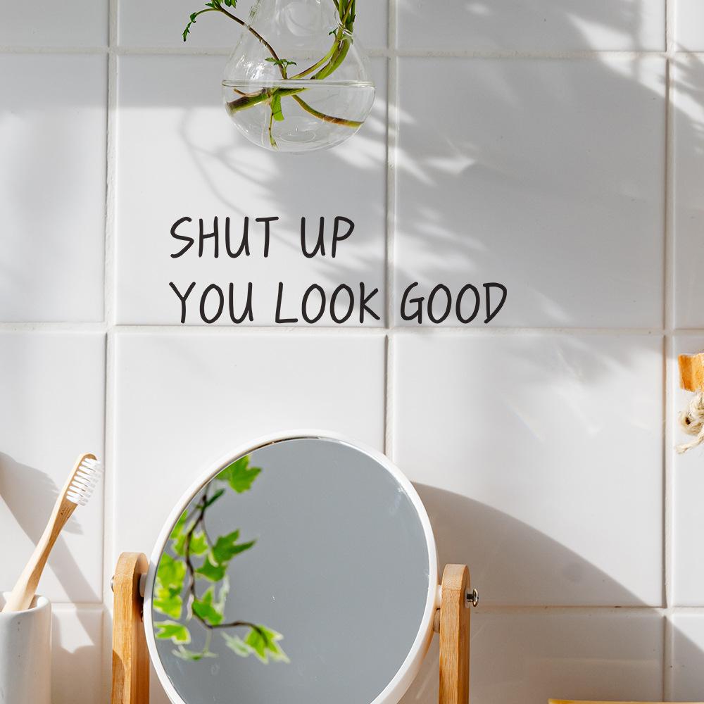 English Slogan Bathroom Mirror Beautification and Decoration Wall Stickers
