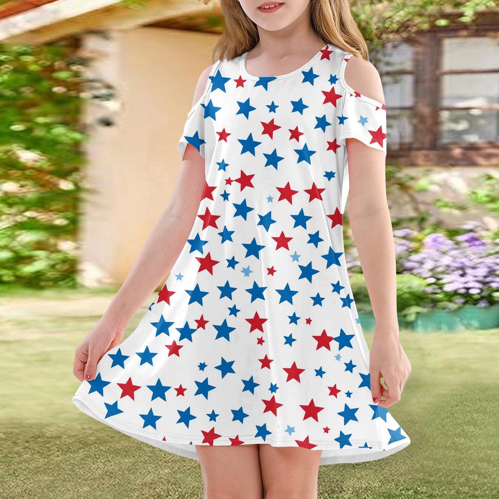 Mädchen A-Linien-Kleid - Sommerkleid Ärmellos Lässiges Sommerkleid Kleinkinderkleid