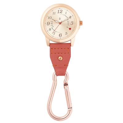 Anfamie Nurse Large Terracotta Pink Watch, Long-lasting Battery, Face, Hook-type Watch, Nursing, Care, Medical,