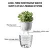 Hydroponic Plant Vase with Cotton Rope Plastic Creative Flowerpot Lazy Self Watering Vase Plant Pot for Home Garden Decoration